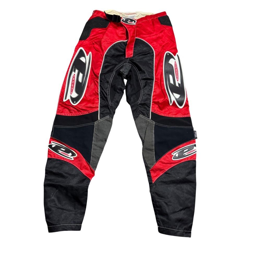 Progrip Mens Motocross Pants Red Black Size 34 Made in Italy Schoeller Keprotec